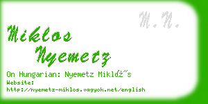 miklos nyemetz business card